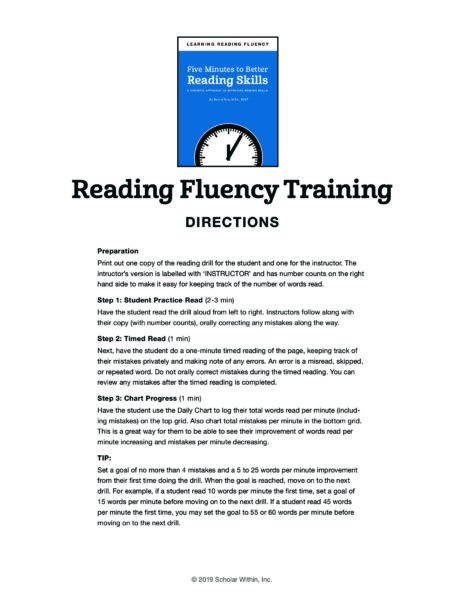Reading Fluency: Directions